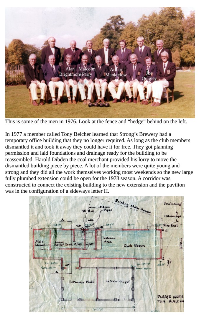 Romsey Bowling Club Club History