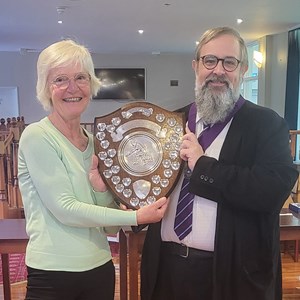 Maz Howe collecting on behalf of Maltravers the Pavett Shield