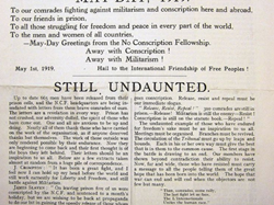 The Tribunal published by conscientious objectors during the war