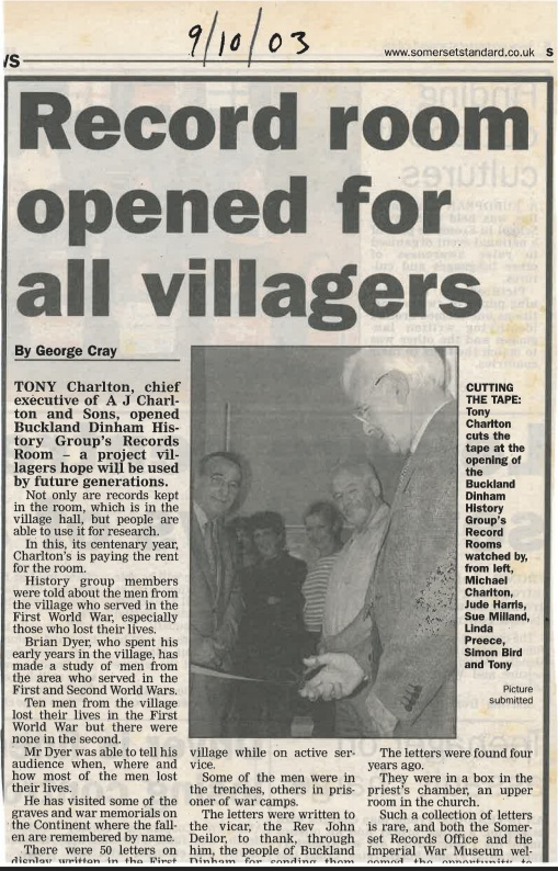 History Group Record Room opening