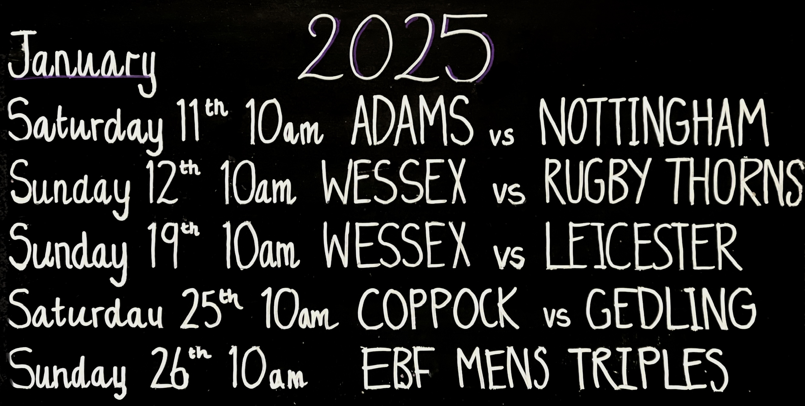 Erewash Indoor Bowls Centre Club Fixtures