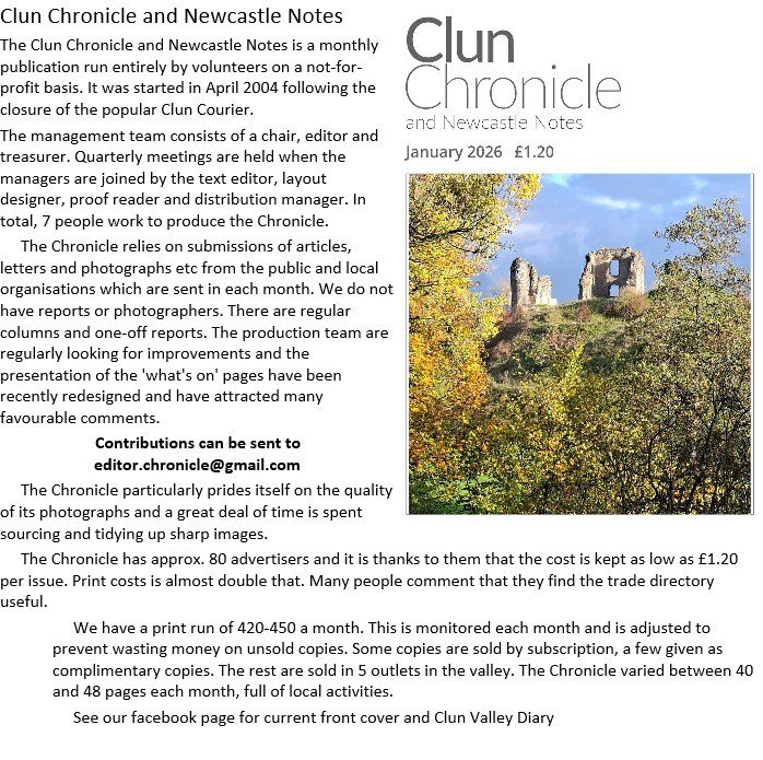 Clun Town Council with Chapel Lawn Clun Chronicle