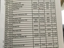 Castle Cary Bowls Club Fixtures 2025
