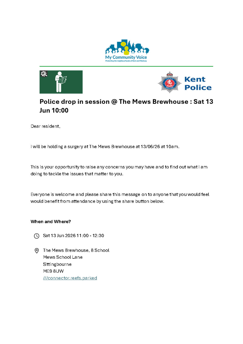 Iwade Parish Council Drop in Surgeries