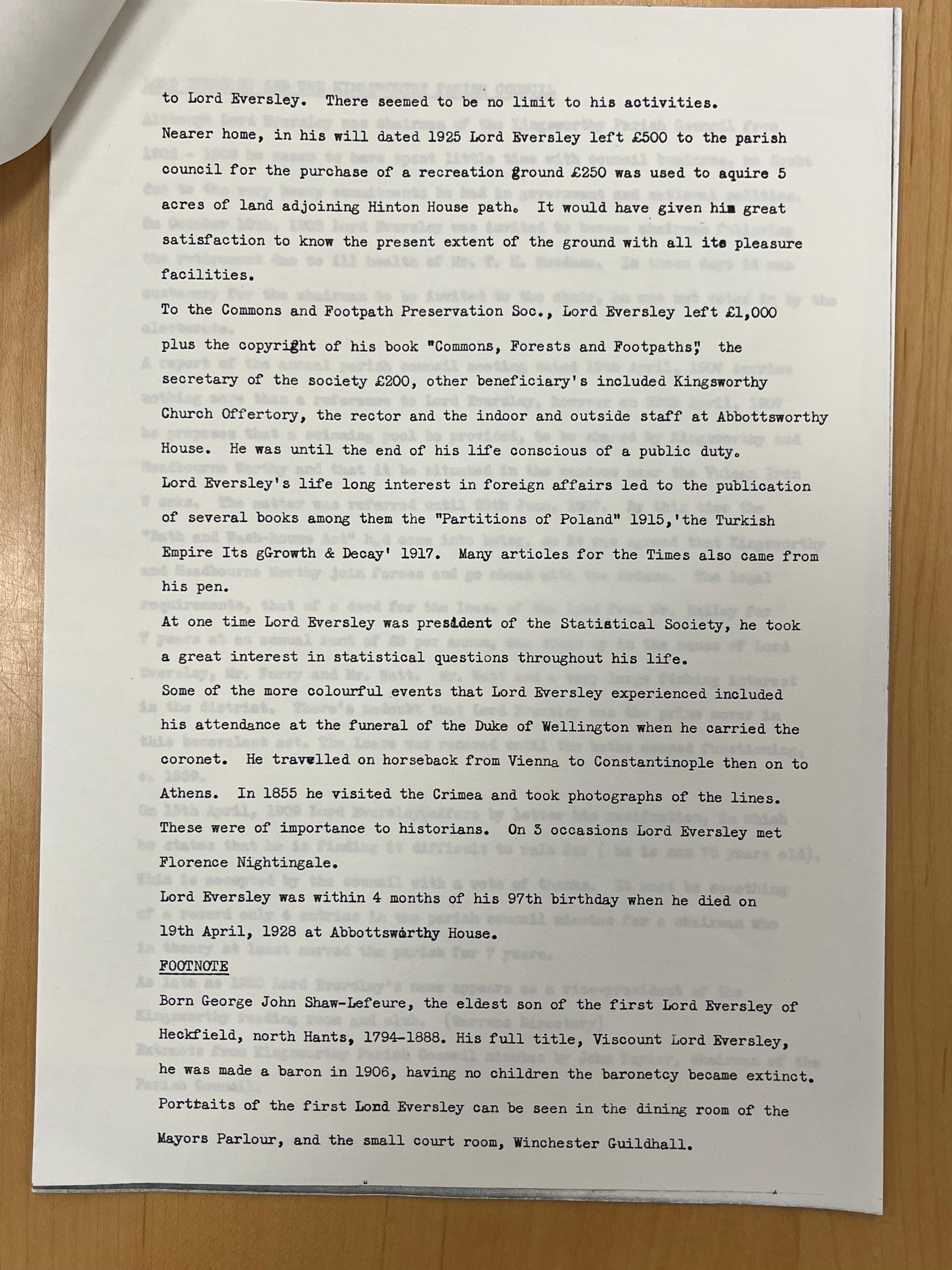 Parish of Heckfield Lord Eversley