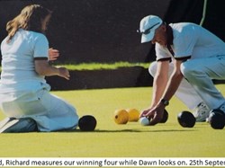 Dawn and Richard during the mixed pairs final
