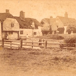 Church St Cottages c1890 - Rev Wright Cabinet Card