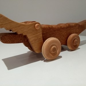 Wooden push along Snapping Crocodile made by Paul Gross
