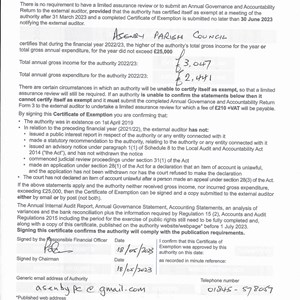 Asenby Parish Council End of Year Documents