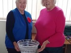 Ann presenting the Andy Davies Trophy to Janet