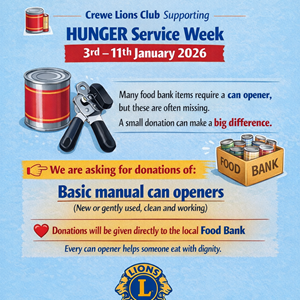 Crewe Lions Club Lions service week - Hunger