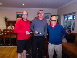Alan and terry take the team prize from cool dude Trevor in his shades
