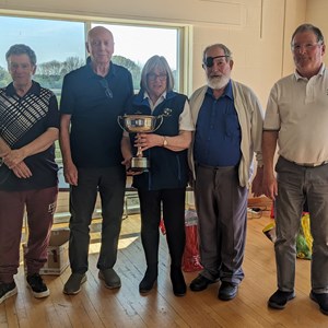Indoor 4's KO Cup winners, March, 3 club members and Terry