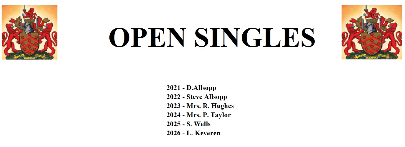 Gloucester City Bowls Club Open Singles