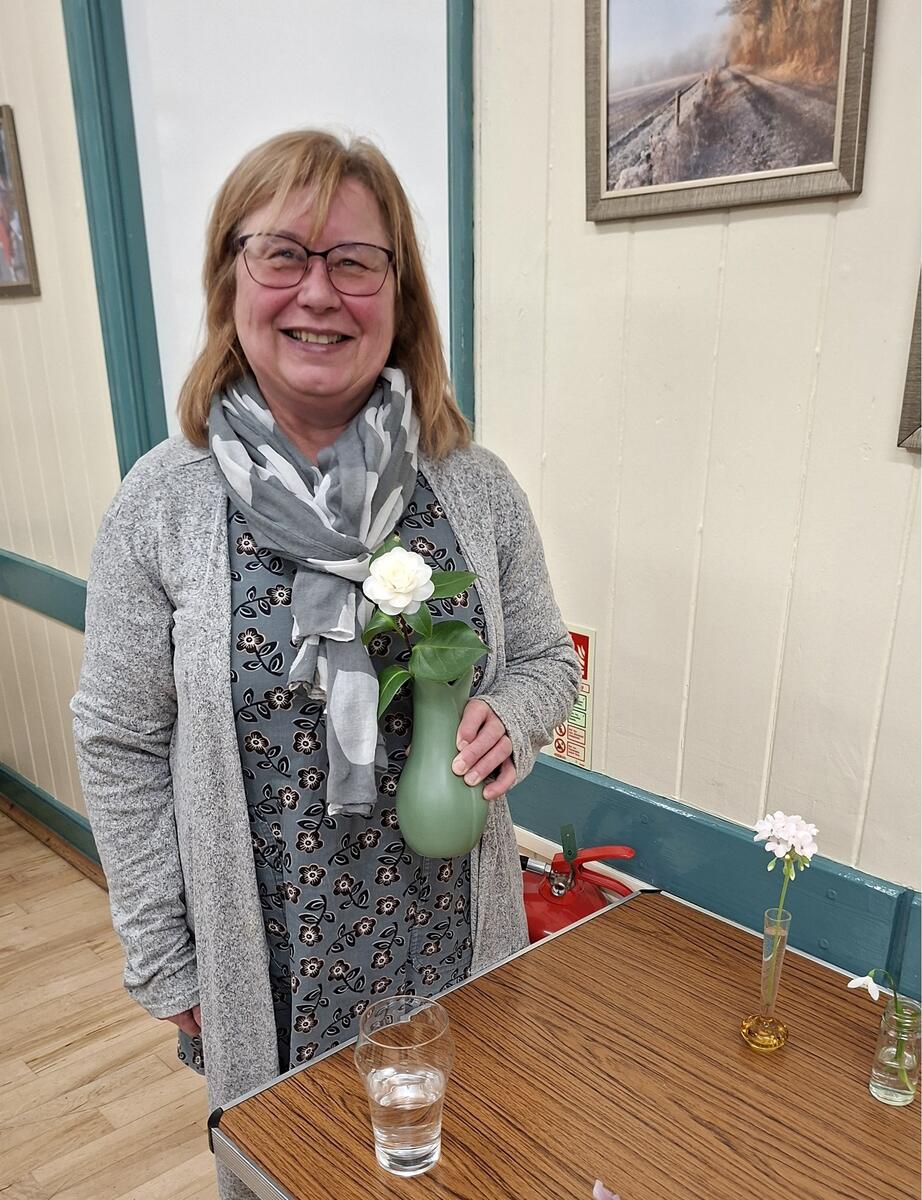 Caroline Halfpenny judging "Flower of the Month"
