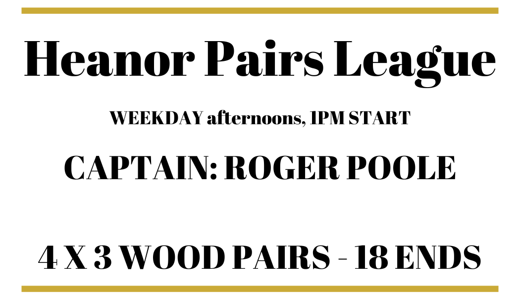 Long Eaton Town Bowls Club Heanor Pairs League