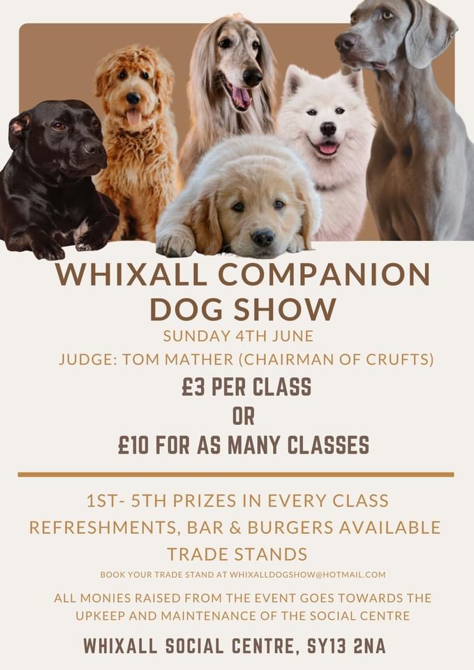 Whixall Social Centre Whixall Dog Show 2023 Classes