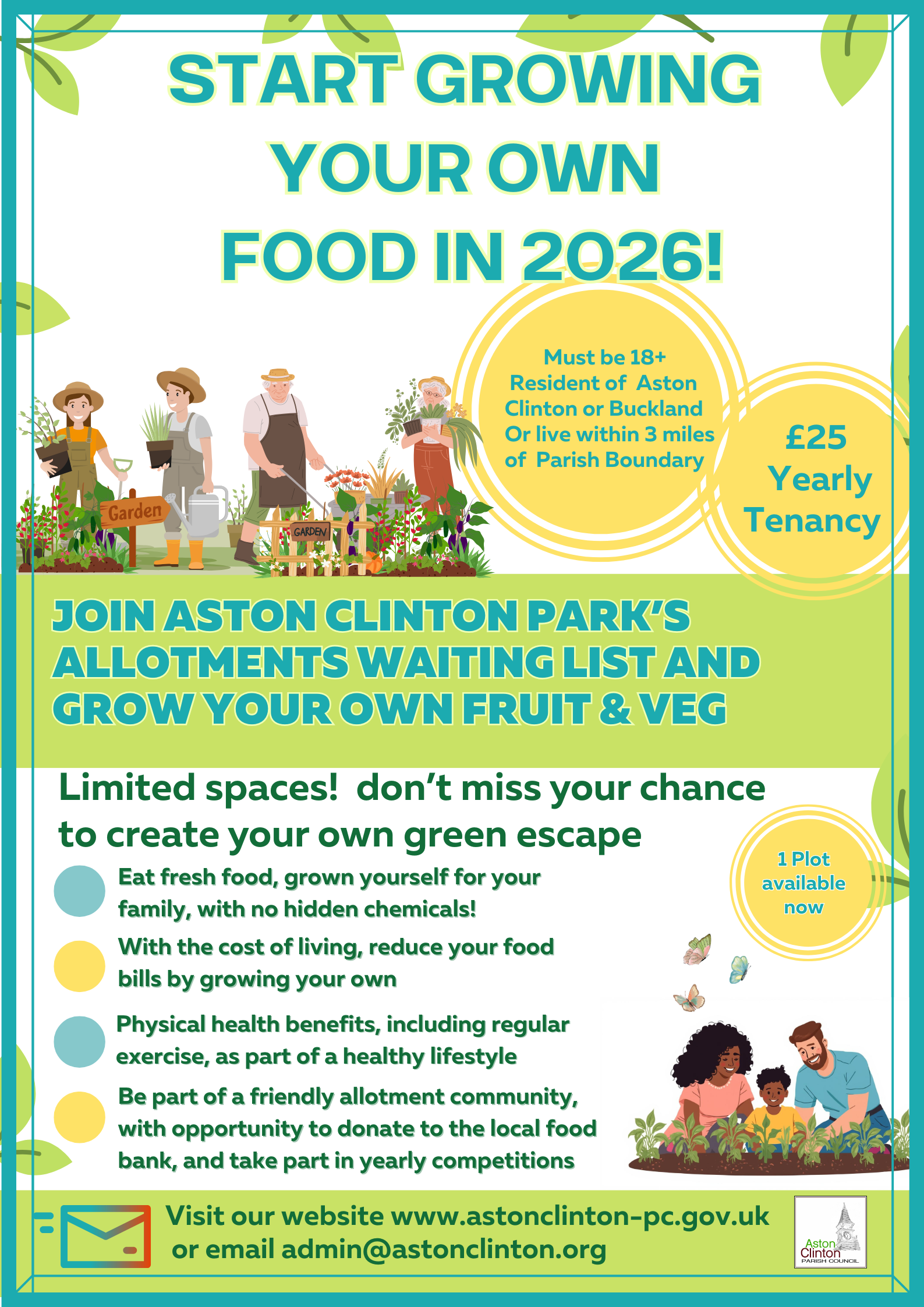 Allotment plot advert New Year 2026