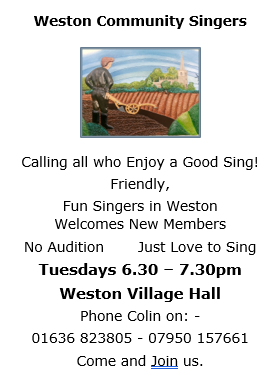 Weston Parish, Nottinghamshire Village Hall Events