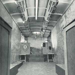 13. Inside the mobile map room designed for Lord Montgomery and used from Normandy to Western Germany.