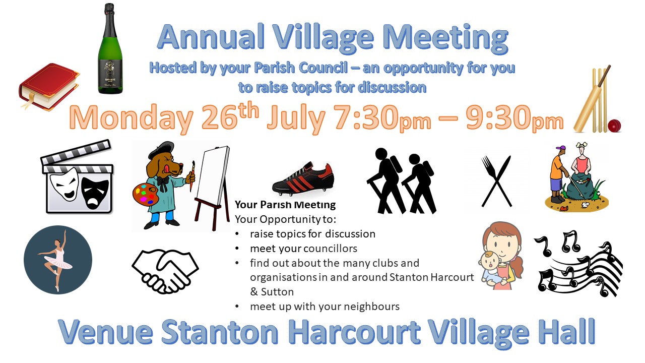 Stanton Harcourt and Sutton Parish Council Parish Meeting 26/07/2021