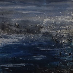 Incoming Tide, mixed media by Freda Harris