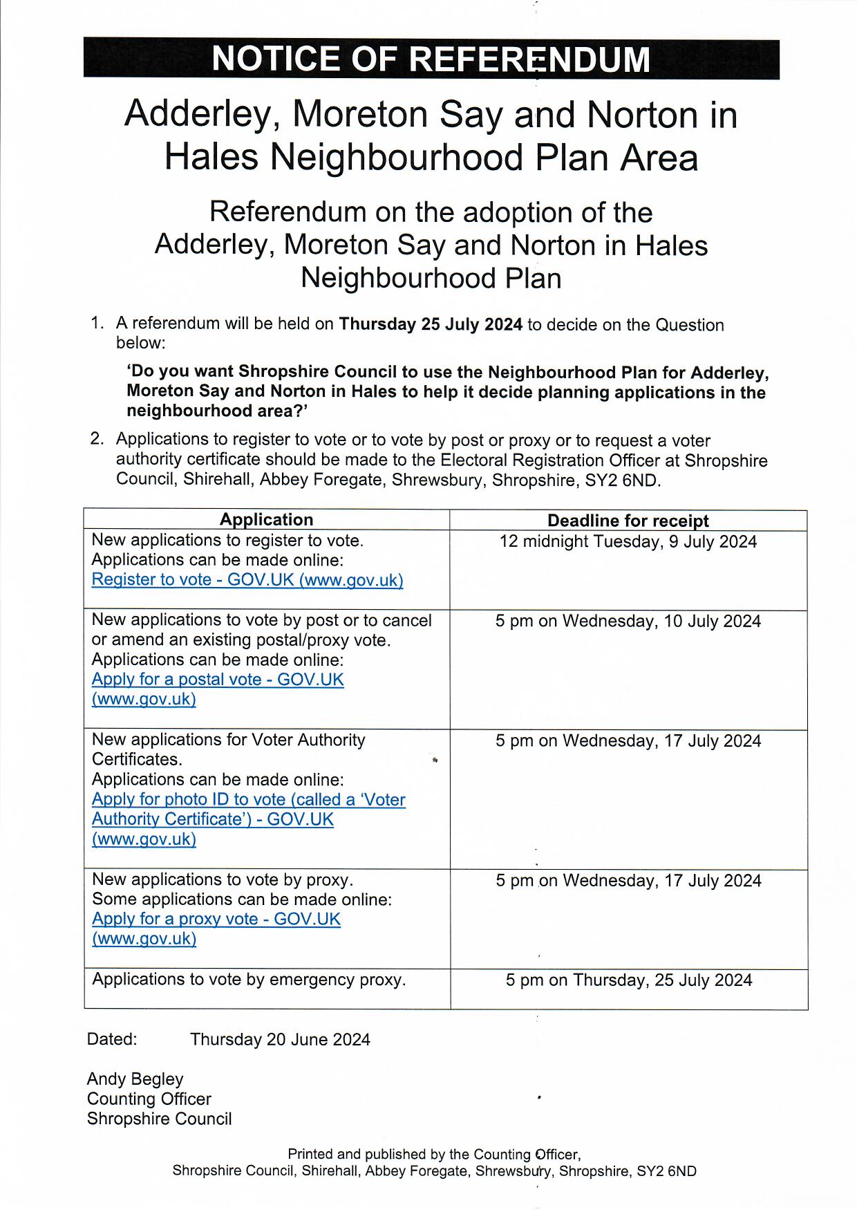 Norton In Hales Parish Council 3 Parish Plan