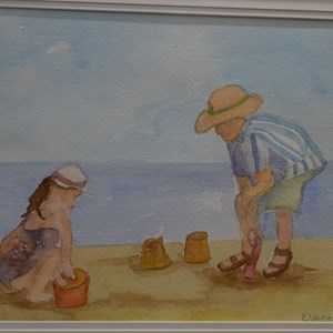 'Sandcastle Days' Watercolour by Elaine Hendon