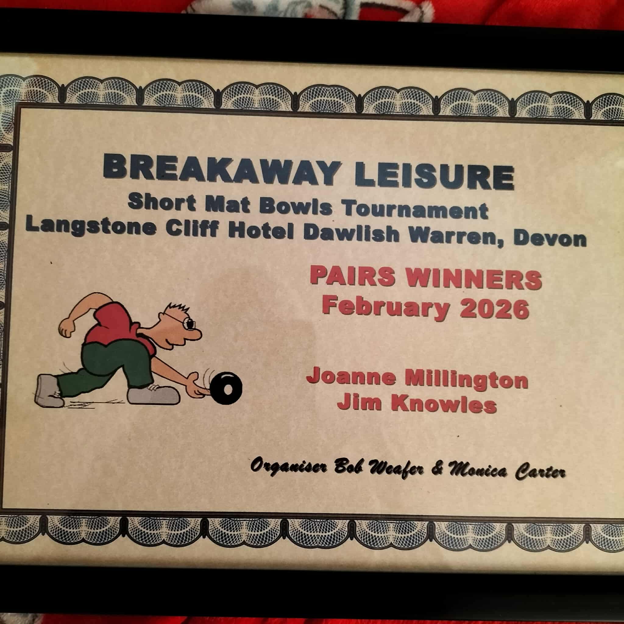 Well done Joanne and Jim!!