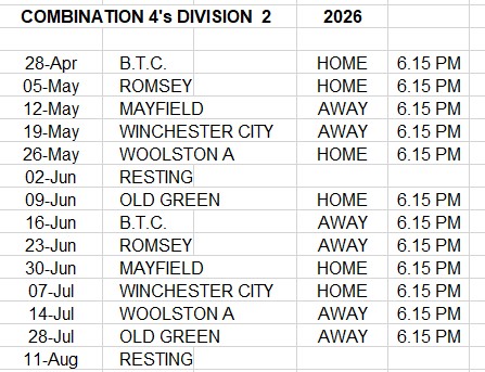 Folland Bowls Club League Fixtures