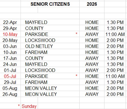 Folland Bowls Club League Fixtures