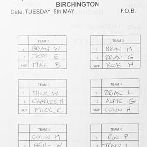 Boughton-Under-Blean Bowls Club Team selections