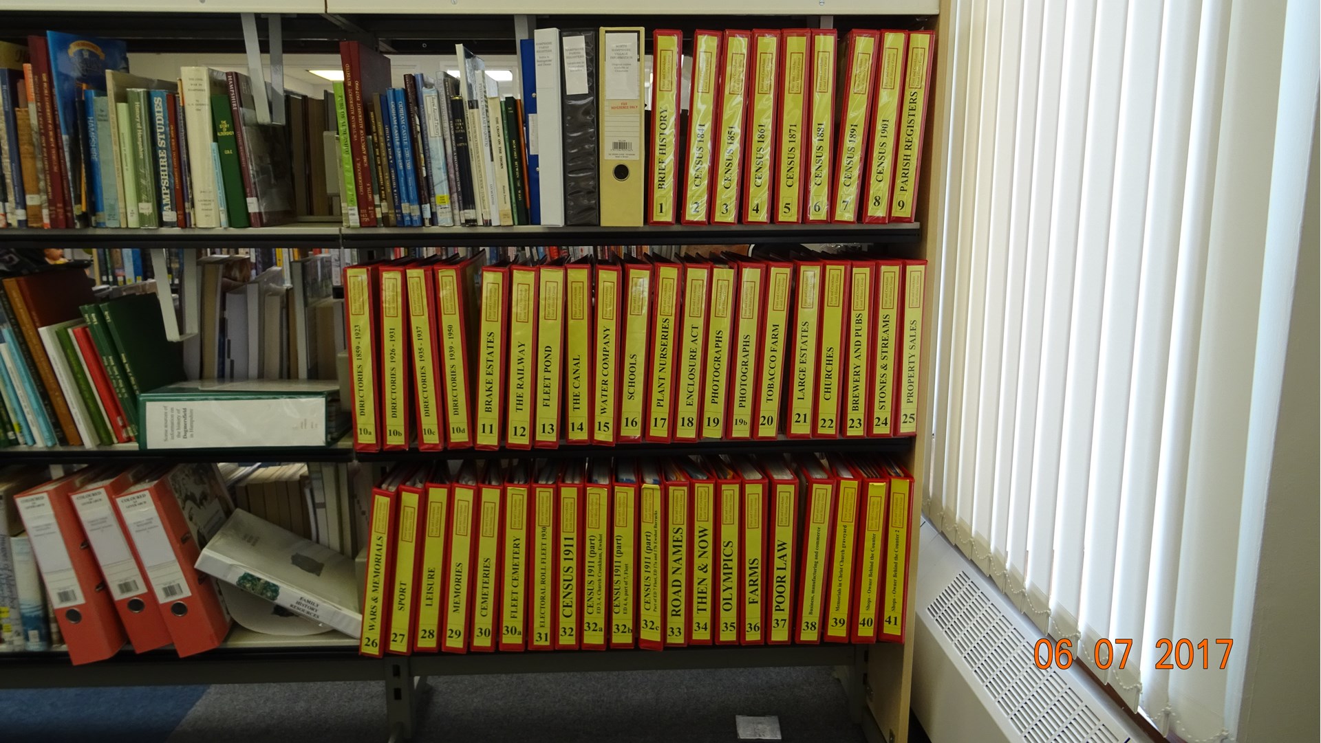 Our binders of local history in Fleet Library