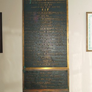 Brass tablet commemorating the Fallen of South Collingham, St John the Baptist