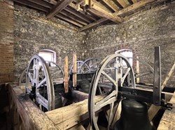 Inside the belfry: the bells, wheels and timber frame