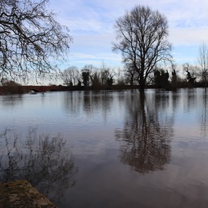 Kelham bridge - in distance - during January floods. photo Judith Mills