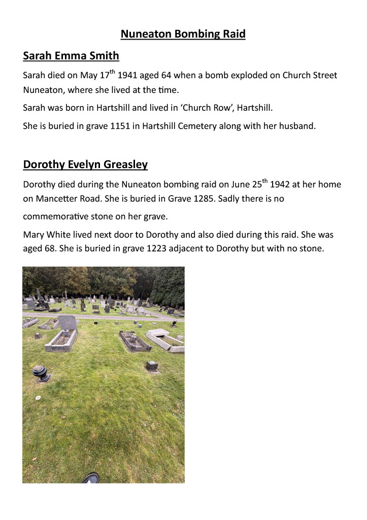 Hartshill Parish Council War Graves