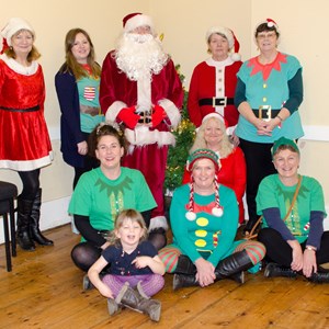 Parish Council Staff and Cllrs in costume with Father Christma