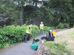 Tidying the Woodend borders - July