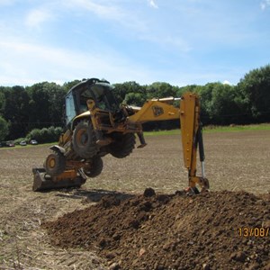 JCB driver Scuddie – relieved to have finished on site!