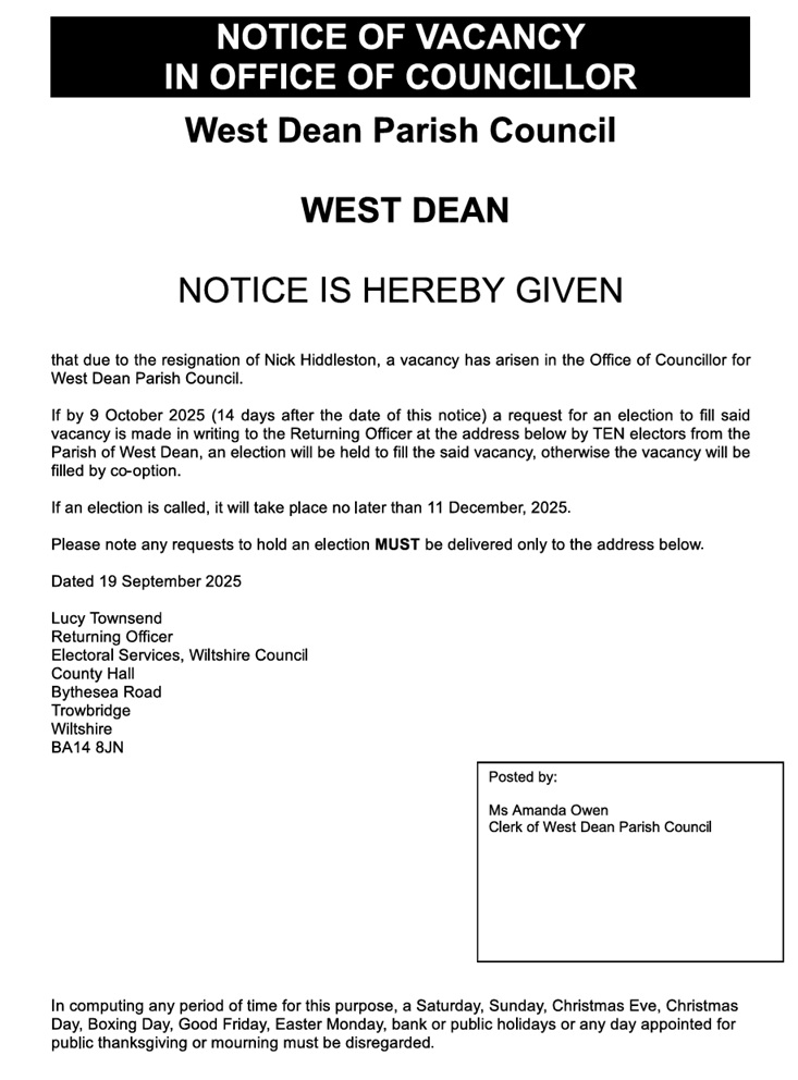 Notice of Parish Councillor Vacancy