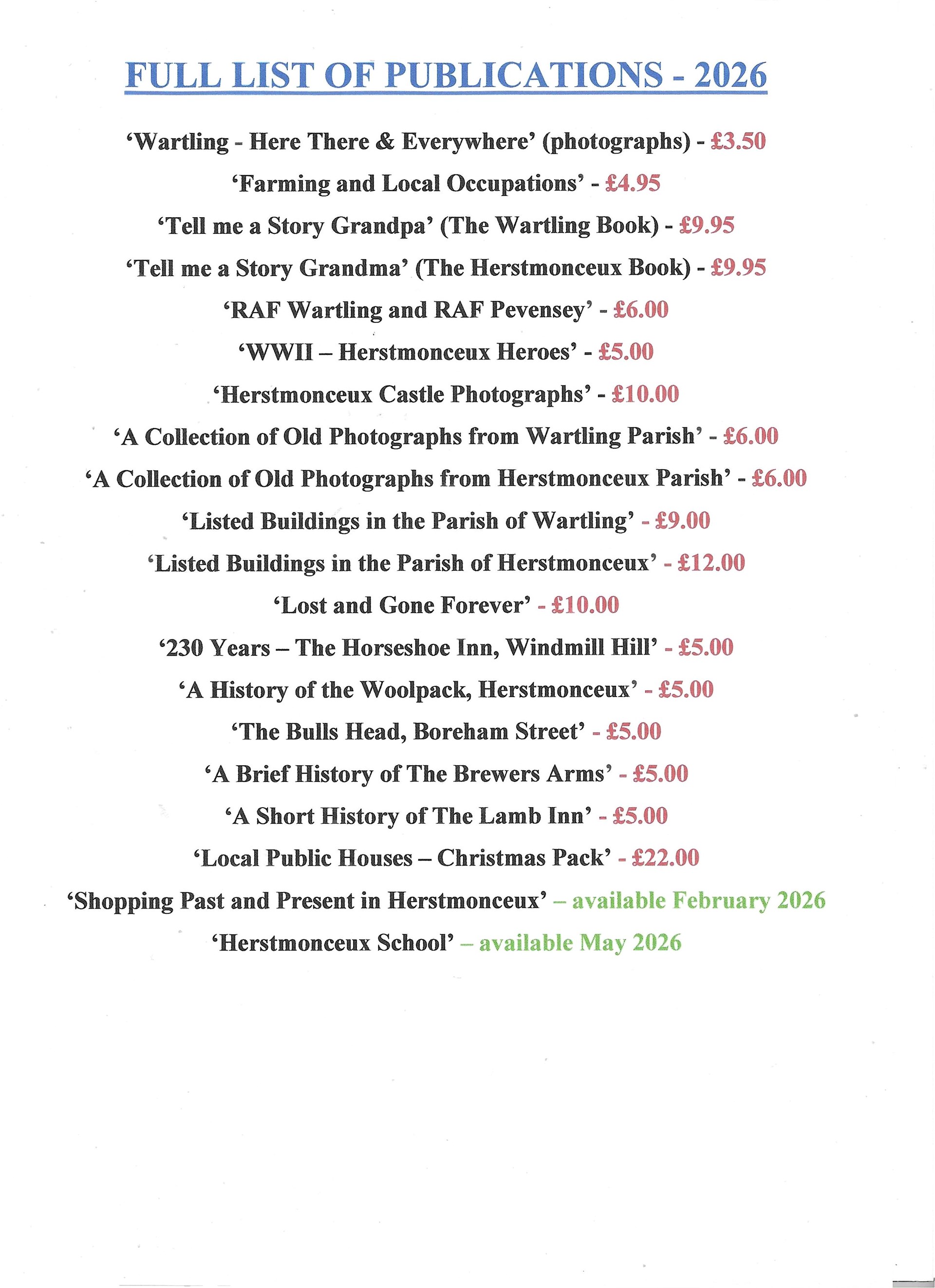 Wartling Parish Council Local History Group