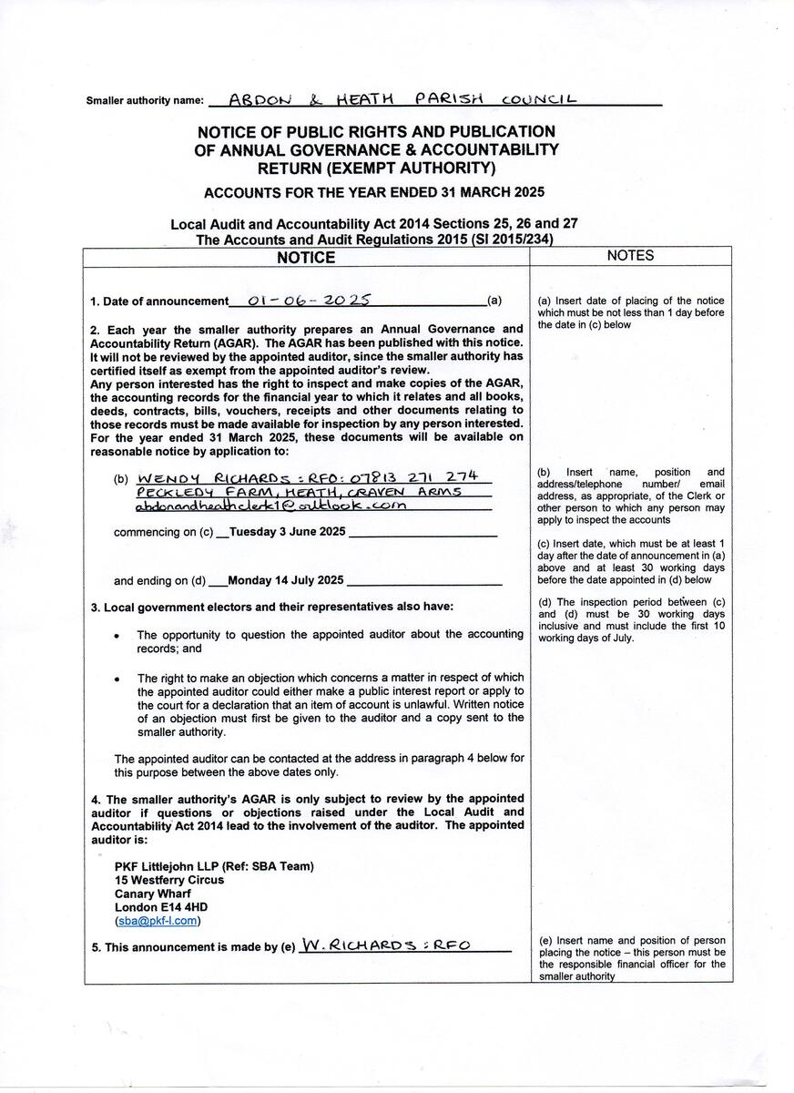 Abdon and Heath Parish Documents Abdon and Heath Parish Documents