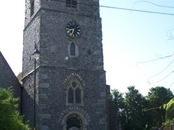 The Bredgar church bell tower and clock.