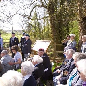Many veterans, relatives of the aircrew, and local residents attended the ceremonies.