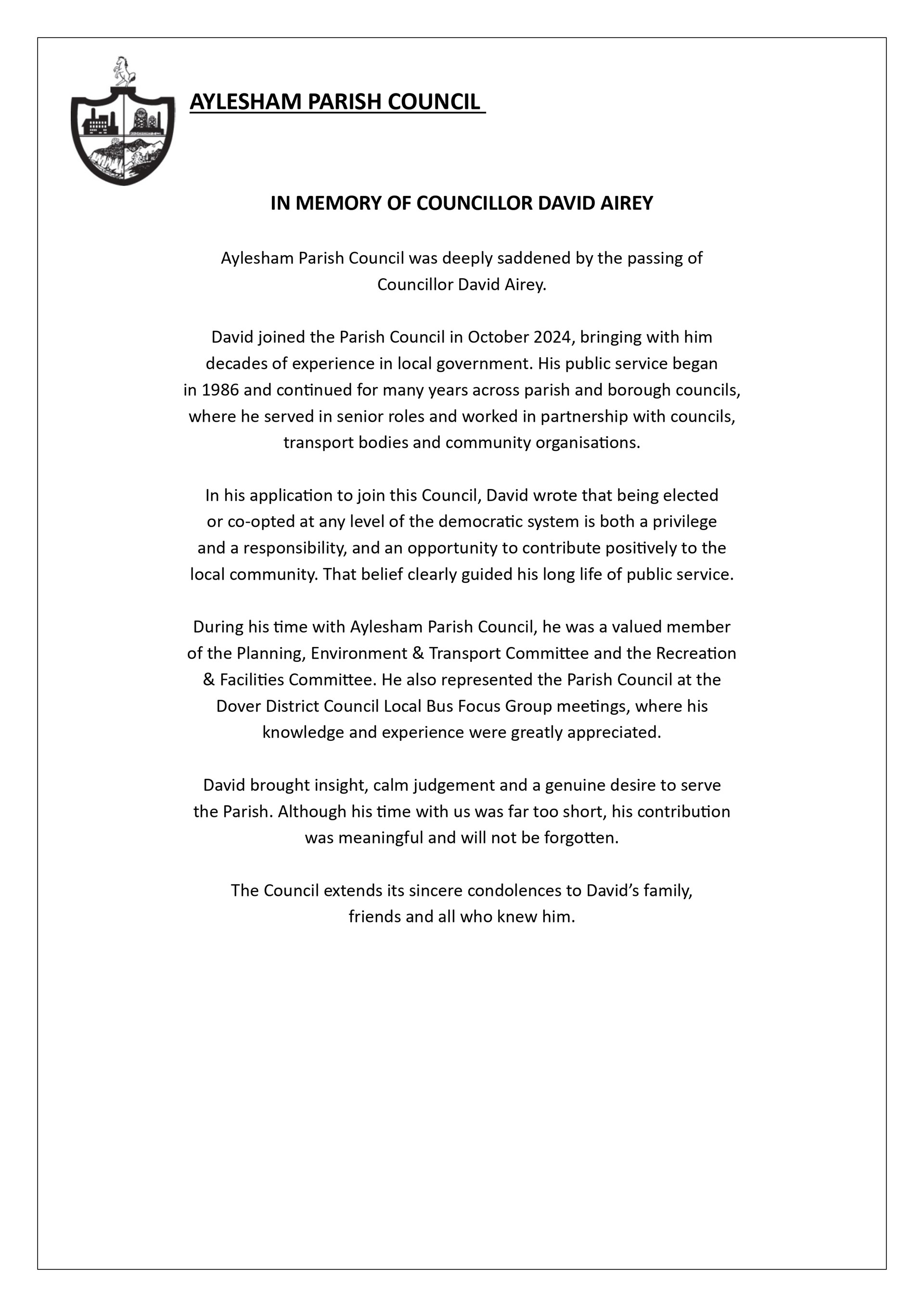 Aylesham Parish Council Home