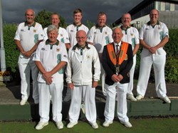 Whittlesey Manor - 2017 Adams Cup runners-up with NBF president Tony Mace.