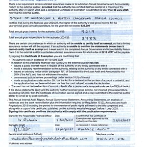 Stoke St Milborough Parish Council PC Accounts