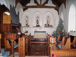 Internal view of St Mary's during Christmas