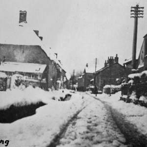 Heavy Snow causing narrow passage due to the open ditch